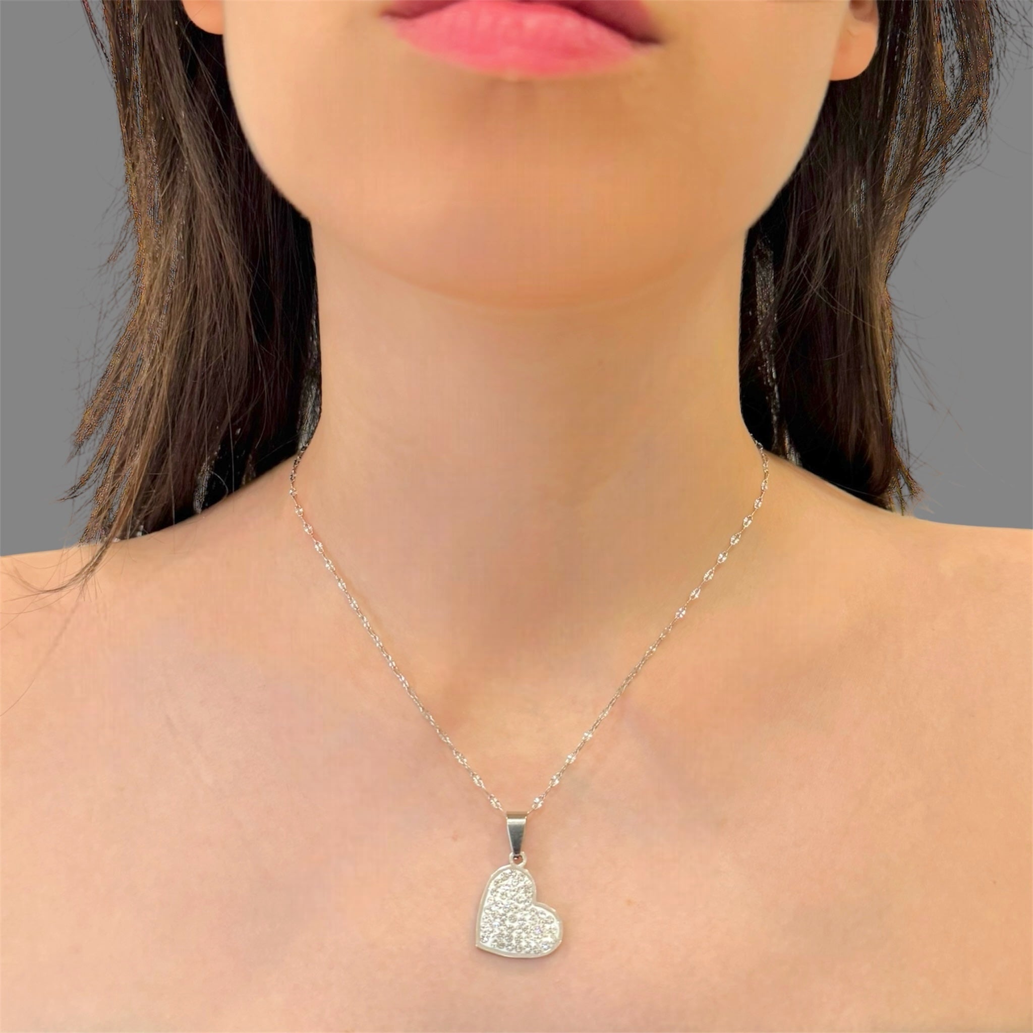 Collana cuore di strass Sharifa Crystals
